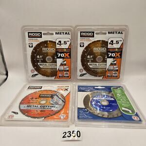 RIDGID 4.5" METAL CUTTING DIAMOND BLADE LOT+AVANTI PRO 4" TURBO MASONRY DISC NIB